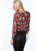 Rote dünne Bluse mit Blumen MP28546 – Online-Shop – Boutique